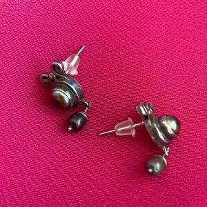 Vintage silver 925 pearl earrings - 0021F5